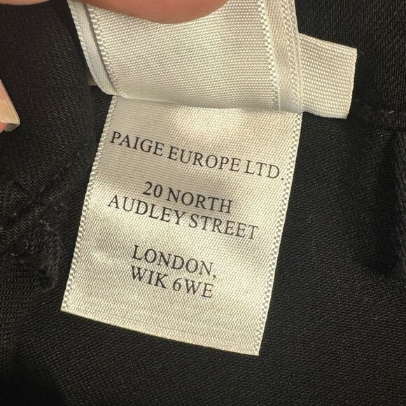 PAIGE Mayslie Straight Ankle Pants in Black Fog Luxe Coating - Size 30 - Picture 15 of 16